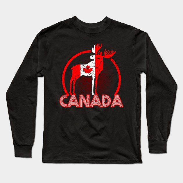 Canadian Moose Long Sleeve T-Shirt by Mila46